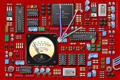 Circuit Red Landscape Analog